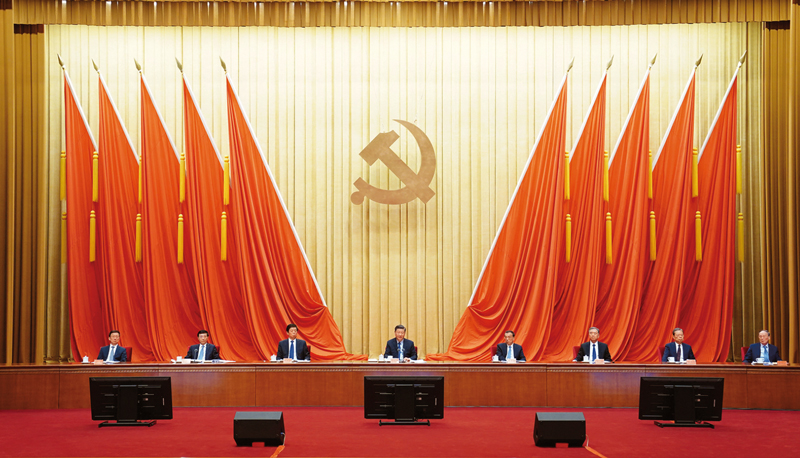 2021年2月20日，黨史學(xué)習(xí)教育動(dòng)員大會(huì)在北京召開。中共中央總書記、國(guó)家主席、中央軍委主席習(xí)近平出席會(huì)議并發(fā)表重要講話。 新華社記者 翟健嵐/攝